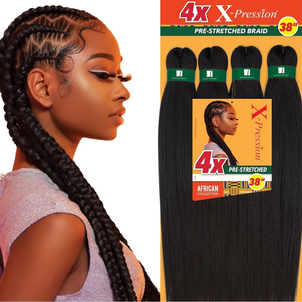 Black Pre-Stretched Braiding Hair Extensions